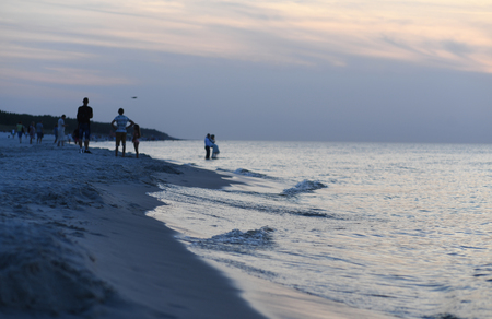 12 JULY 2018 - OSTROW, POLAND: Polish Baltic sea during summerのeditorial素材