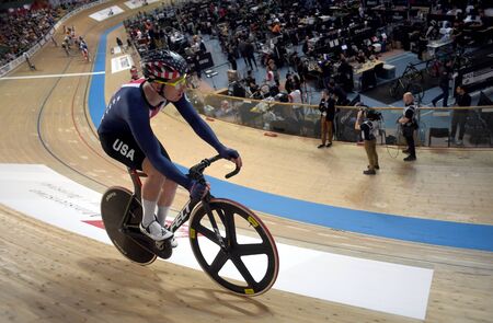 PRUSZKOW, POLAND - MARCH 03, 2019: UCI track cycling world championships by TISSOTのeditorial素材
