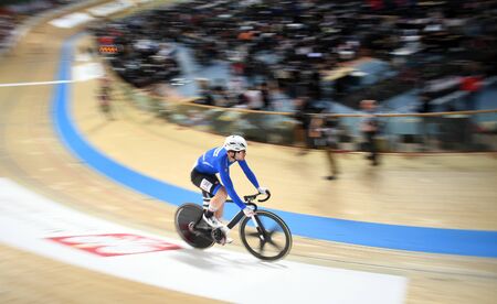 PRUSZKOW, POLAND - MARCH 03, 2019: UCI track cycling world championships by TISSOT