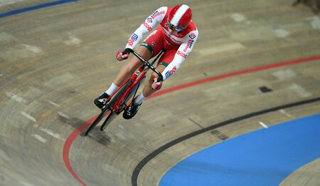 PRUSZKOW, POLAND - MARCH 03, 2019: UCI track cycling world championships by TISSOTのeditorial素材