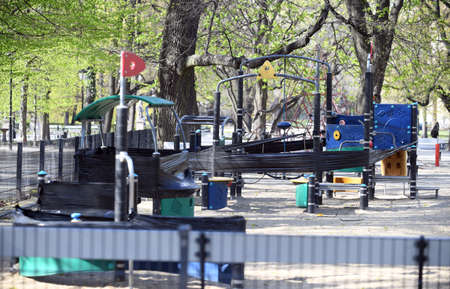 Warsaw, Poland, April 16, 2020: Warsaw during first day with hiding nose and mouth restriction...