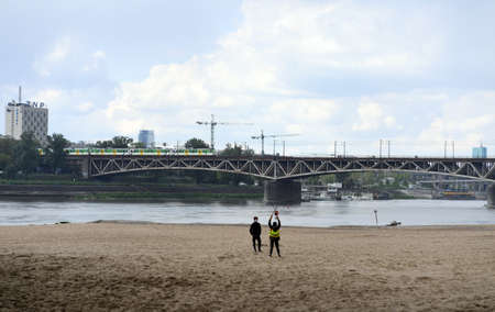 Warsaw, Poland, May 14, 2020: Warsaw during COVID-19 epidemic, Vistula river shoreのeditorial素材