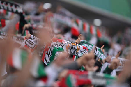 WARSAW, POLAND - OCTBER 31, 2021: Polish Football League game Legia Warszawa - Pogon Szczecin, Legia fansのeditorial素材