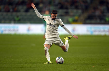 WARSAW, POLAND - SEPTEMBER 25, 2021: Polish Football League game Legia Warszawa - Rakow Czestochowa, Filip Mladenovic (Legia Warsaw)のeditorial素材