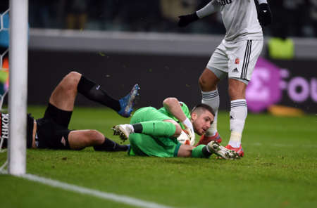WARSAW, POLAND - DECEMBER 09, 2021: UEFA Europa League group Stage game Legia Warszawa - FC Spartak Moscov, Aleksandr Selikhov (FC Spartak Moskva)のeditorial素材