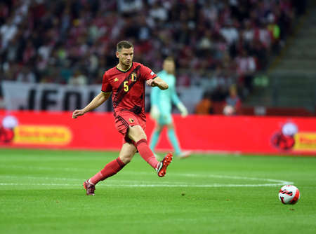 WARSAW, POLAND - JUNE 14, 2022: UEFA Nations League 2023 Poland - Belgium game o / p: Jan Vertonghen (Belgium)のeditorial素材