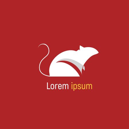 modern vector rat icon on a red background 2020のイラスト素材