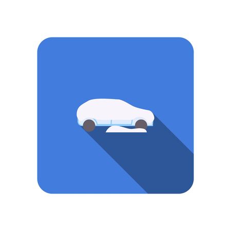 Flat icon machine winter long shadow vector illustrationのイラスト素材