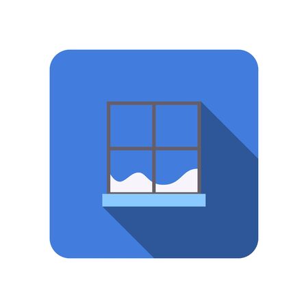 flat icon window winter with long shadow vector illustrationのイラスト素材