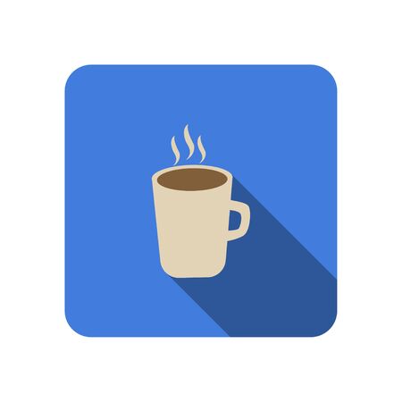 Coffee cup flat icon with long shadow tea cup Coffee cup flat icon with long shadow tea cup