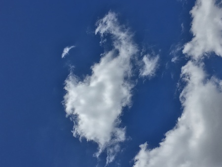 White clouds in blue sky
