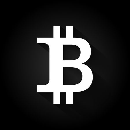 Bitcoin logo black and white. Minimalistic logotype vector illustration.のイラスト素材