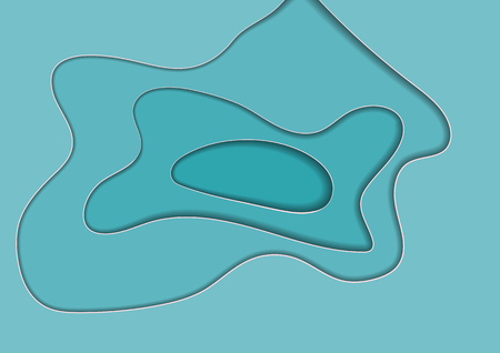 Abstract blue cut paper background, vector illustration. Template for banner, text, broshure. Water, drop, tear, sea, ocean, lake.のイラスト素材