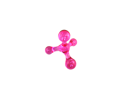 pink manual masseur for a body on a white backgroundの写真素材