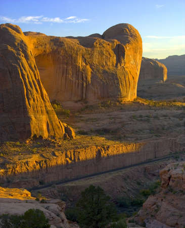 Massive sentinels of stone dominate this landscape in Utah