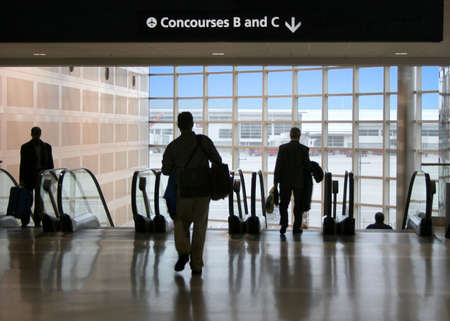 A wave of travelers head for the far gates