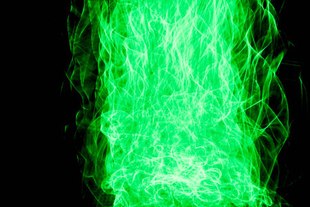 EL Wire Green Light Painting using a long shutter speedの写真素材