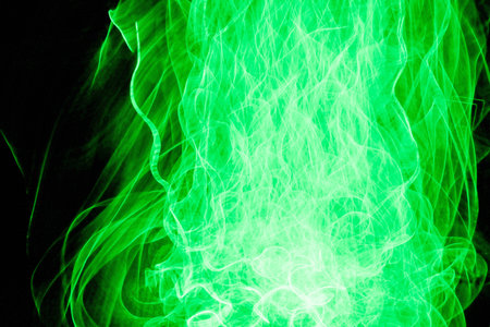 EL Wire Green Light Painting using a long shutter speedの写真素材