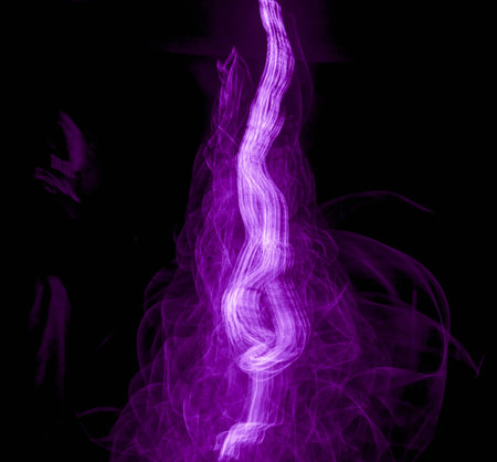 EL Wire Purple Light Painting using a long shutter speedの写真素材