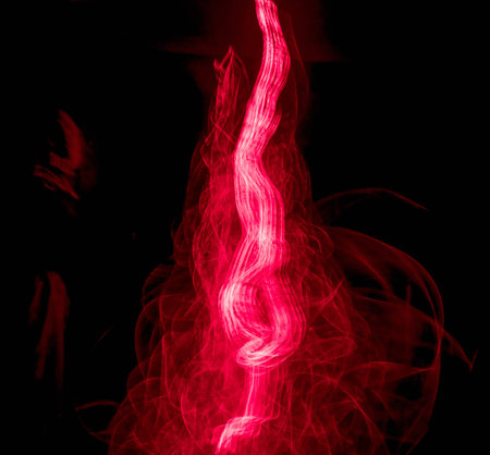 EL Wire Purple Light Painting using a long shutter speedの写真素材