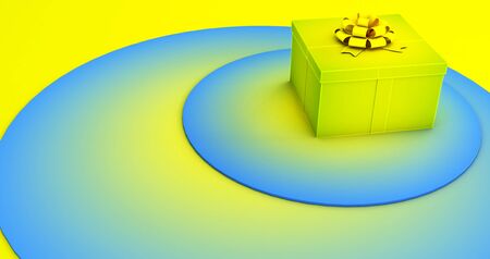 3d rendering of a gift box on colored background. Creativity concept. valentine's day