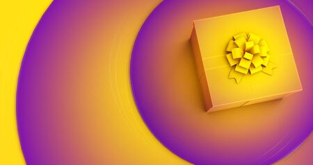 3d rendering of a gift box on colored background. Creativity concept. valentine's dayの写真素材