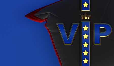 3D rendering of Golden VIP withe Crown, Royal gold VIP crown on  pillow, Crown VIP with starsの写真素材