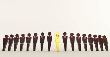 3D rendering of Leader power and team work concept. team leader, CEO, market leader