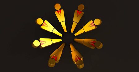 3D rendering of Leader power and team work concept. team leader, CEO, market leader