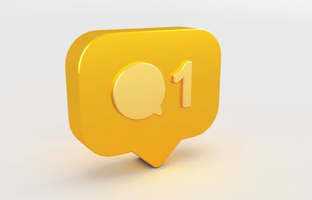 3D rendering of Social media notification icon.の写真素材