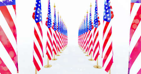 3D render of American flag for Memorial Day, 4th of July, Independence Day.