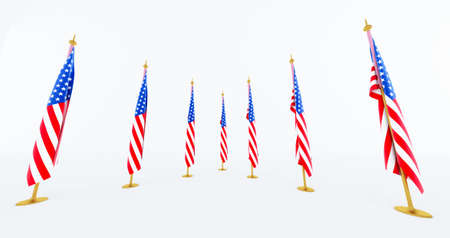 3D render of American flag for Memorial Day, 4th of July, Independence Day.の写真素材