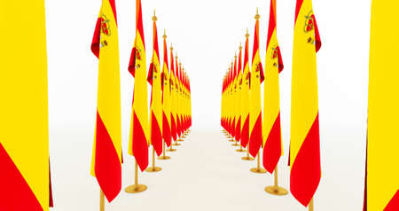 3D render of waving flag Spain. Spain Flag. Amazing waving Spanish flag.の写真素材