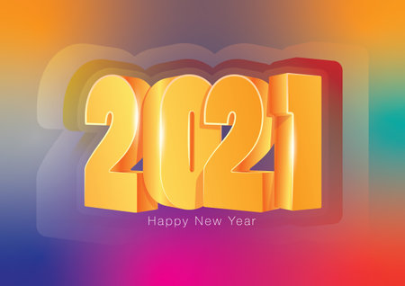 Background 2021 happy new year on a colored background, Merry Christmas, greeting cardsのイラスト素材