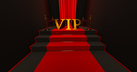 yellow carpet on the stairs, The path to glory, Stairway go up. Business success. Red velvet carpet.の写真素材