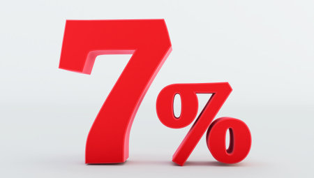 Golden ten (10) percent isolated on a white background., 10 percent off, 3d renderの写真素材