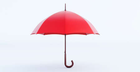 3d render of Unique red umbrella among many dark ones.の写真素材