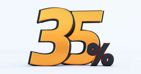 3d render of Discount thirty-five 35 percent off isolated on white backgroundの写真素材