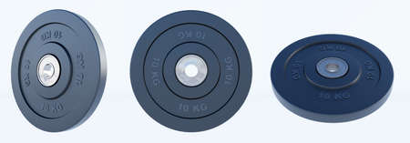 Heavy weight lifting. Gym supplies. Weight for sport isolated on white background. 3d renderの写真素材
