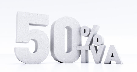 number 10 percent VAT written in 3D, ten percent VAT isolated on white background, 3D renderの写真素材