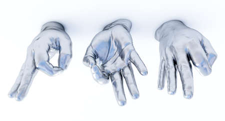 3d render of colored hand ok sign isolated on white background,の写真素材