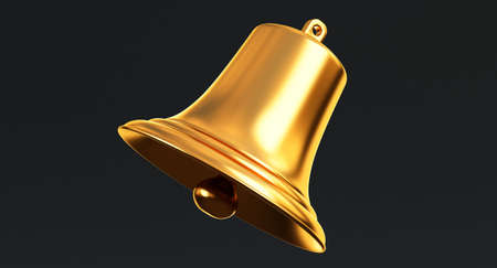 3d render of bronze bells, New Year celebration concept