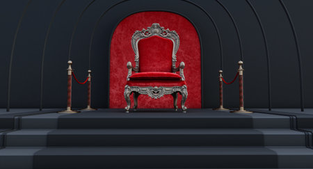 Red carpet on the stairs, 3D render, The path to glory, Stairway to the glory