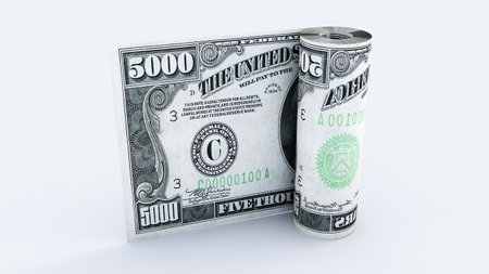 one hundred rubles, russian rubles banknotes isolated on white background. 3d renderの写真素材