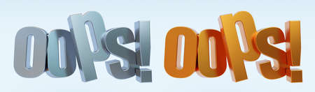 Concept of metallic OOPS! word isolated on white background, Problem concept.の写真素材