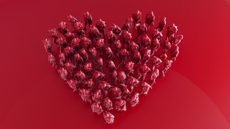 3d render of black people arranged in number 2, top view, Number two, 3D renderの写真素材