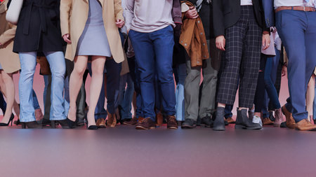 crowd of people are walking, leadership concept, new ideas, 3d renderの写真素材