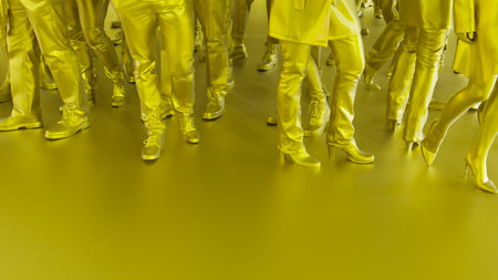 crowd of people are walking, leadership concept, new ideas, 3d render