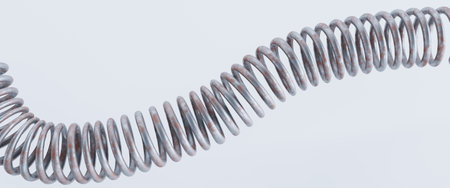 3D render of Spiral telephone cable isolated on white.の写真素材