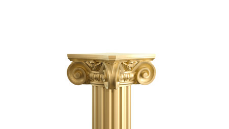 3D render of pillar column isolated on white background, Product promotion template pedestal.の写真素材